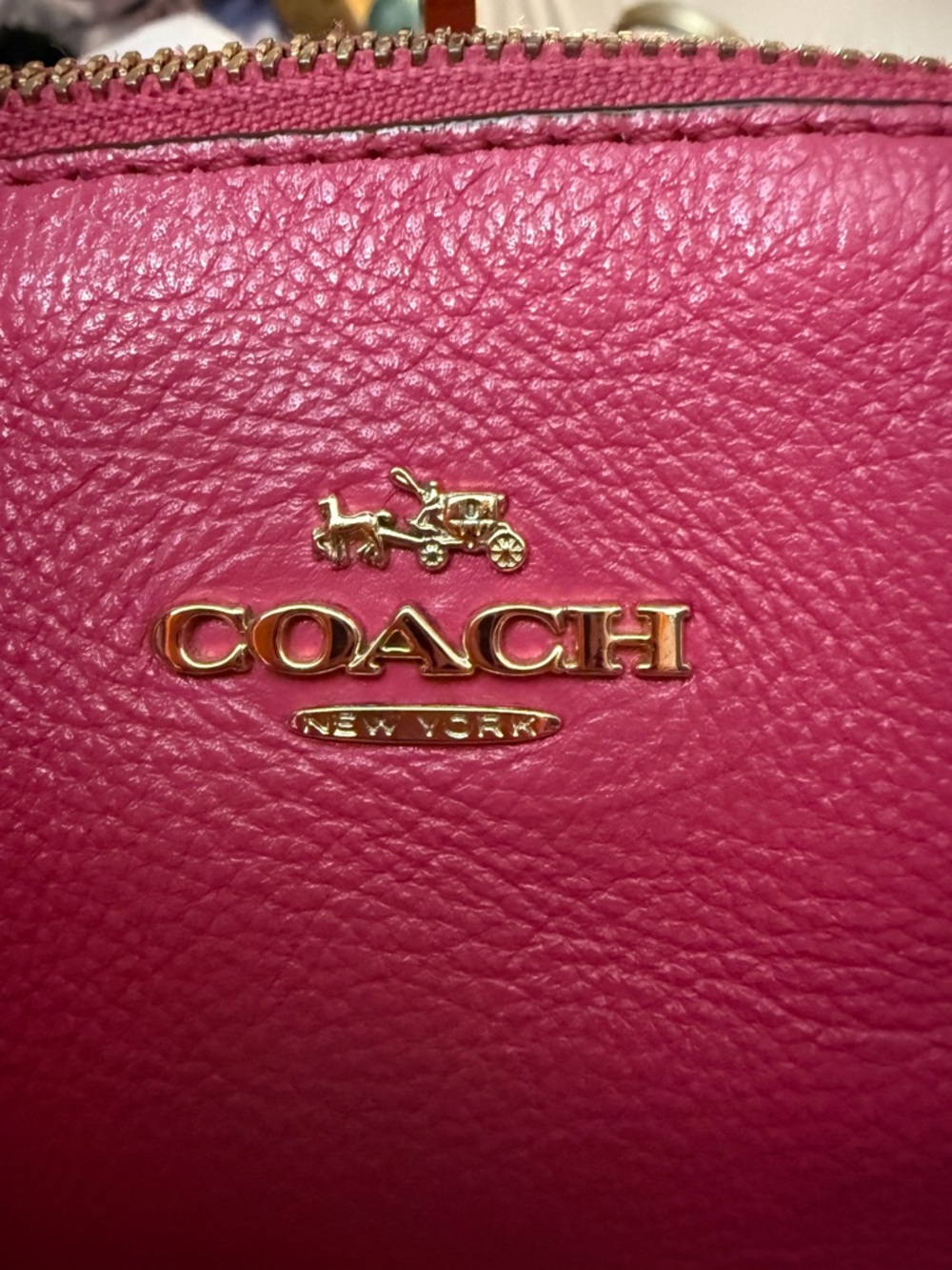 RARE Vintage Coach Small Kelsey Satchel in Fuchsia Pebble Leather - Picture 3 of 11